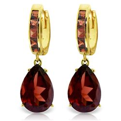 Genuine 13.2 ctw Garnet Earrings Jewelry 14KT Yellow Gold - REF-79X7M