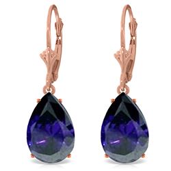 Genuine 9.3 ctw Sapphire Earrings Jewelry 14KT Rose Gold - REF-78V9W