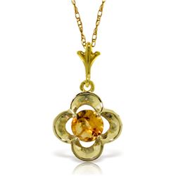 Genuine 0.55 ctw Citrine Necklace Jewelry 14KT Yellow Gold - REF-23K6V