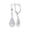 Image 1 : 0.21 CTW Diamond Cluster Teardrop Dangle Earrings 10KT White Gold - REF-31W4K