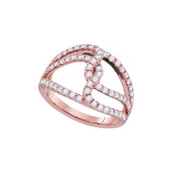 0.83 CTW Diamond Open Woven Strand Ring 18KT Rose Gold - REF-142N4F