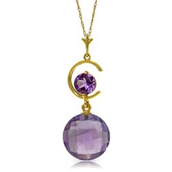 Genuine 5.8 ctw Amethyst Necklace Jewelry 14KT Yellow Gold - REF-25N9R