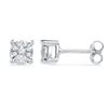 Image 1 : 0.14 CTW Diamond Cluster Screwback Earrings 10KT White Gold - REF-24Y2X