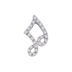 0.10 CTW Diamond Small Half-note Music Pendant 14KT White Gold - REF-13X4Y