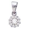 Image 1 : 0.25 CTW Diamond Solitaire Circle Cluster Pendant 14KT White Gold - REF-20W9K