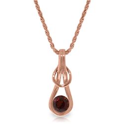 Genuine 0.65 ctw Garnet Necklace Jewelry 14KT Rose Gold - REF-73K7V