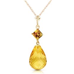 Genuine 5.5 ctw Citrine Necklace Jewelry 14KT Yellow Gold - REF-22F2Z