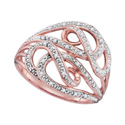 0.10 CTW Diamond Woven Strand Ring 10KT Rose Gold - REF-18F2N