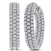 Image 1 : 1.96 CTW Diamond In/Out Hoop Earrings 14KT White Gold - REF-157X5Y