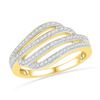 Image 1 : 0.33 CTW Diamond Four Row Strand Ring 10KT Yellow Gold - REF-30F2N