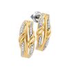 Image 1 : 0.08 CTW Diamond Rectangle Cluster Stud Earrings 10KT Yellow Gold - REF-12N2F