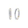 Image 1 : 0.15 CTW Diamond Cluster Hoop Earrings 14KT Two-tone Gold - REF-34K4W