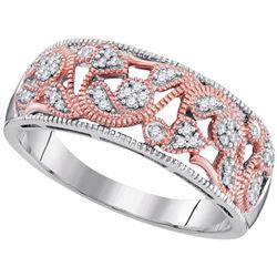 0.10 CTW Diamond Filigree Ring 10KT Two-tone Gold - REF-22Y4X