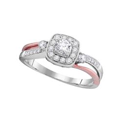 0.48 CTW Diamond 2-tone Bridal Anniversary Ring 10KT White Gold - REF-57W2K