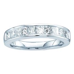 0.50 CTW Princess Channel-set Diamond Single Row Ring 14KT White Gold - REF-44K9W