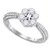 Image 1 : 0.99 CTW Diamond Cluster Ring 10KT White Gold - REF-75W2K