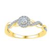 Image 1 : 0.21 CTW Diamond Solitaire Bridal Engagement Ring 10KT Yellow Gold - REF-19M4H