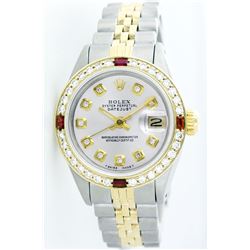 Rolex Pre-owned 26mm Womens Custom Silver Two Tone - REF-530N4H