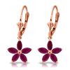 Image 1 : Genuine 2.8 ctw Ruby Earrings Jewelry 14KT Rose Gold - REF-56Z3N