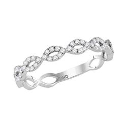 0.20 CTW Diamond Stackable Ring 14KT White Gold - REF-26F9N