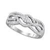 Image 1 : 0.33 CTW Diamond Woven Strand Cluster Ring 10KT White Gold - REF-24X2Y