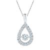 Image 1 : 0.40 CTW Diamond Solitaire Teardrop Pendant 10KT White Gold - REF-50H9M