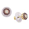 Image 1 : 0.50 CTW Cognac-brown Color Diamond Cluster Earrings 14KT Yellow Gold - REF-37Y5X