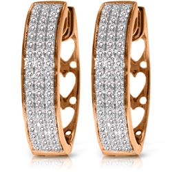 Genuine 0.45 ctw Diamond Anniversary Earrings Jewelry 10KT Rose Gold - REF-116M2T