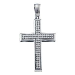 0.25 CTW Diamond Cross Pendant 10KT White Gold - REF-26K3W