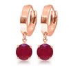 Image 1 : Genuine 2.5 ctw Ruby Earrings Jewelry 14KT Rose Gold - REF-33K6V