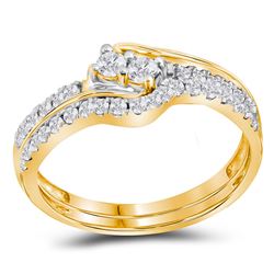 0.50 CTW Diamond 2-stone Bridal Wedding Engagement Ring 10KT Yellow Gold - REF-34F4N