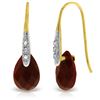 Image 1 : Genuine 8.06 ctw Ruby & Diamond Earrings Jewelry 14KT Yellow Gold - REF-60Y3F