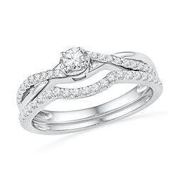 0.33 CTW Diamond Bridal Wedding Engagement Ring 10KT White Gold - REF-30X2Y