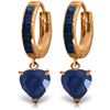 Genuine 3.95 ctw Sapphire Earrings Jewelry 14KT Rose Gold - REF-68V9W
