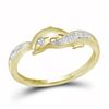 Image 1 : 0.03 CTW Diamond Dolphin Fish Animal Ring 10KT Two-tone Gold - REF-10H5M