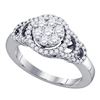 Image 1 : 0.71 CTW Diamond Cluster Ring 10KT White Gold - REF-59N9F