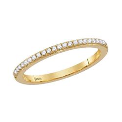 0.14 CTW Diamond Single Row Stackable Ring 10KT Yellow Gold - REF-18F2N