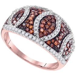 0.75 CTW Red Color Diamond Symmetrical Ring 10KT Rose Gold - REF-44F9N