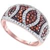 Image 1 : 0.75 CTW Red Color Diamond Symmetrical Ring 10KT Rose Gold - REF-44F9N