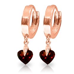 Genuine 1.50 ctw Garnet Earrings Jewelry 14KT Rose Gold - REF-25R8P