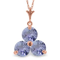 Genuine 0.75 ctw Tanzanite Necklace Jewelry 14KT Rose Gold - REF-23T2A