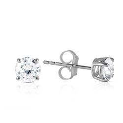 Genuine 0.60 ctw Diamond Anniversary Earrings Jewelry 14KT White Gold - REF-151X7M