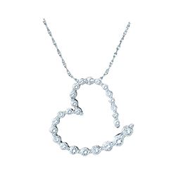 1 CTW Diamond Graduated Heart Journey Pendant 14KT White Gold - REF-89F9N