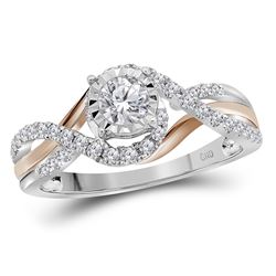 0.51 CTW Diamond Solitaire Bridal Engagement Ring 14KT White Gold - REF-75X2Y