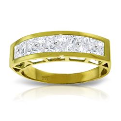 Genuine 2.25 ctw White Topaz Ring Jewelry 14KT Yellow Gold - REF-54H2X