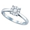 0.31 CTW Diamond Cluster Bridal Engagement Ring 18KT White Gold - REF-82M4H