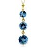 Genuine 3.6 ctw Blue Topaz Necklace Jewelry 14KT Yellow Gold - REF-24V4W