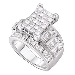3.99 CTW Princess Diamond Cindys Dream Cluster Bridal Ring 14KT White Gold - REF-389Y9X