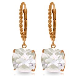 Genuine 7.2 ctw White Topaz Earrings Jewelry 14KT Rose Gold - REF-48K3V