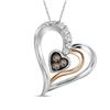 Image 1 : 0.12 CTW Brown Color Diamond Heart Pendant 10KT Two-tone Gold - REF-12N2F